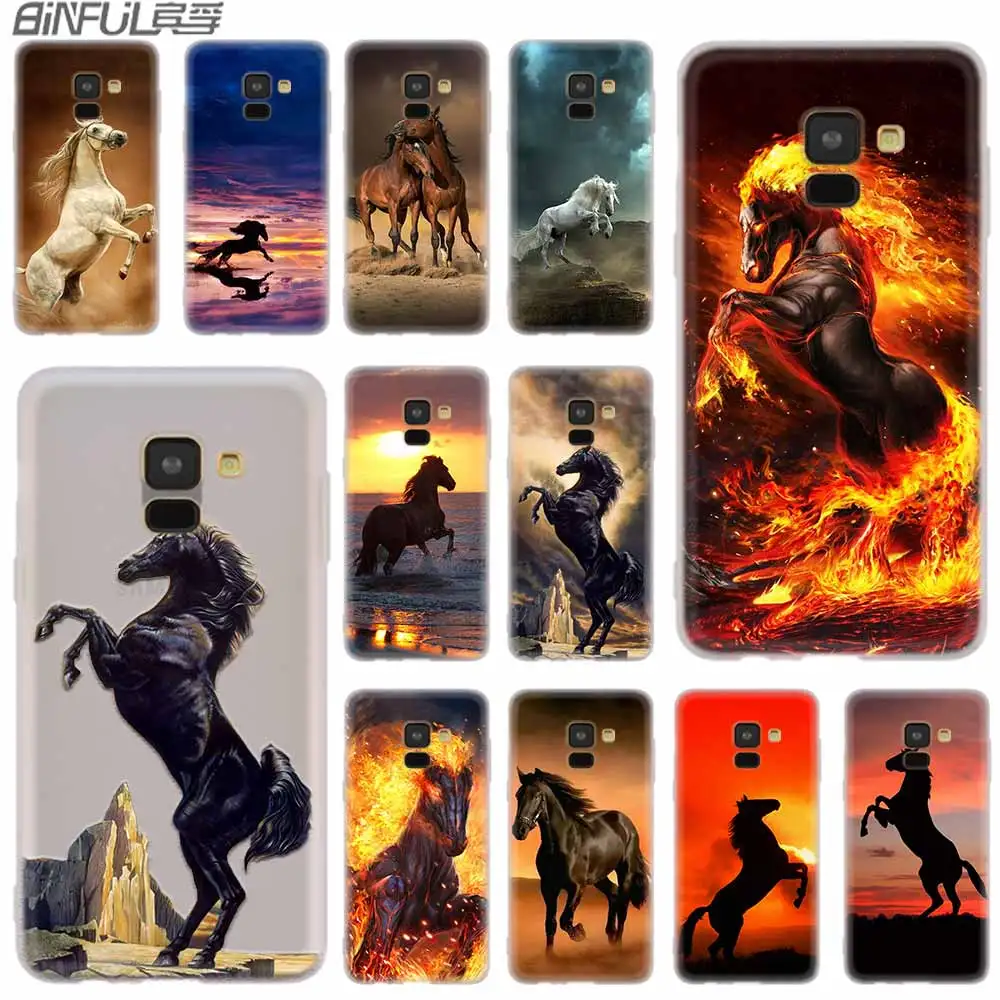 

Cover Silicone case For Samsung Galaxy A6 A8 A9 A7 A5 A3 Plus 2018 2017 2016 2015 A6S Star Finest Horses