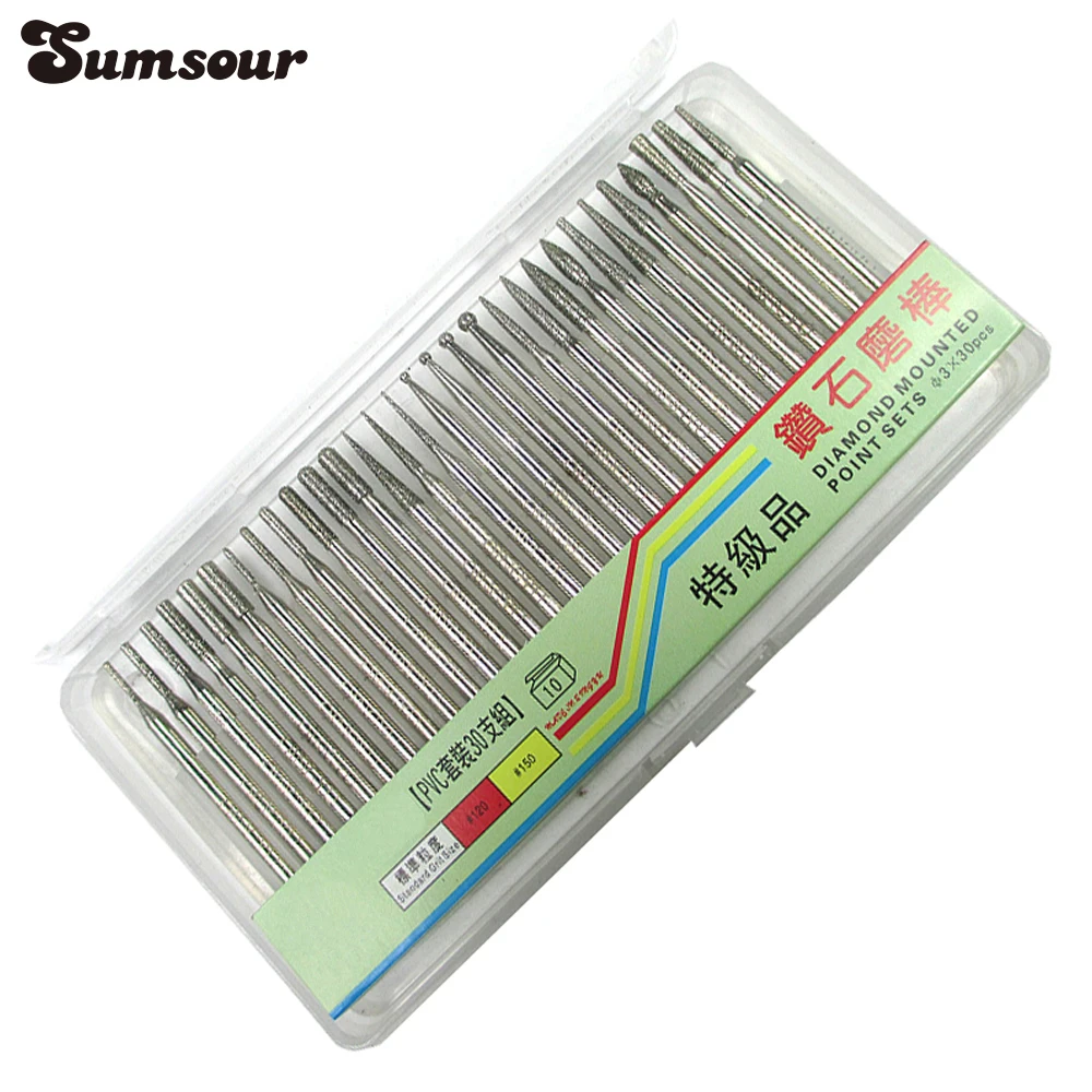 Алмазные дрели, 30/шт, 3 мм|bits dremel|bit diamondbit head | АлиЭкспресс