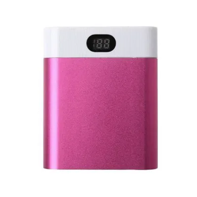 Мощность банк чехол Комплект Батарея Зарядное устройство коробка для смартфонов 5V Dual USB Автомобильное зарядное устройство 4X18650 jh0429 - Цвет: Розовый