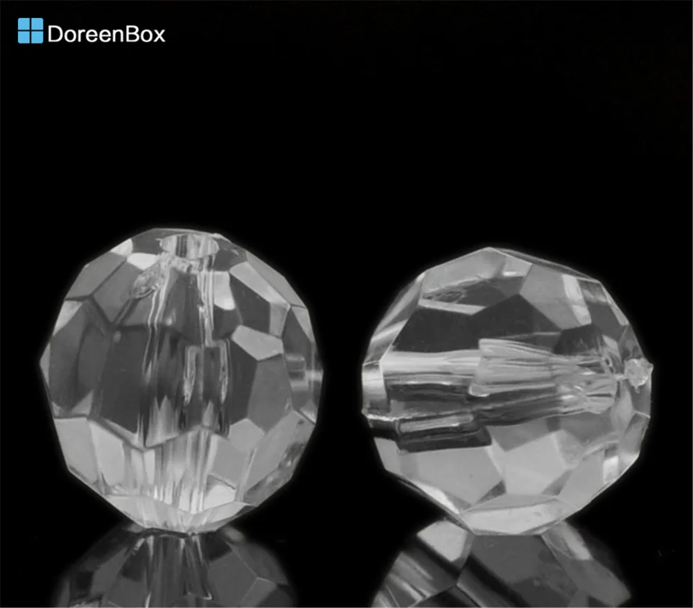 

Doreen Box hot- Acrylic Crystal Spacer Beads Ball Clear Faceted 12x11mm,100PCs(B22582)