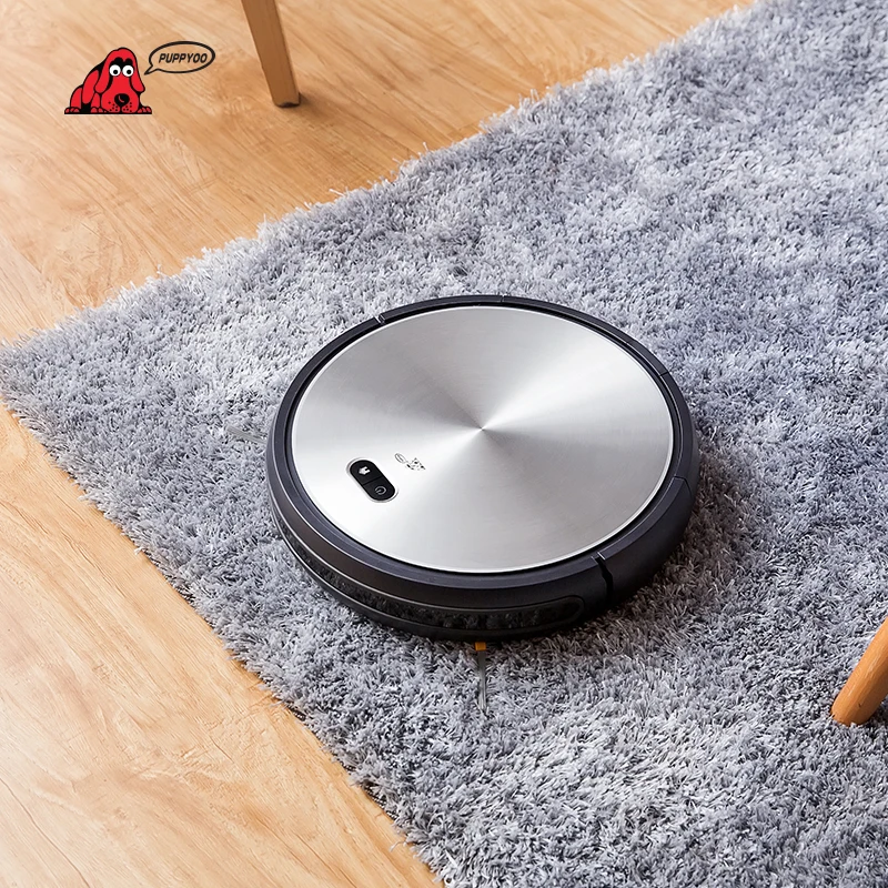 PUPPYOO Robotic Vacuum Cleaner Auto-charge Powerful Bilateral Brush Home Robots Collector APP Control Machine WP650