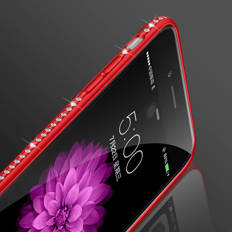 Блестящий силиконовый чехол со стразами для iphone 6S 7 8 мягкий блестящий из ТПУ 7Plus
