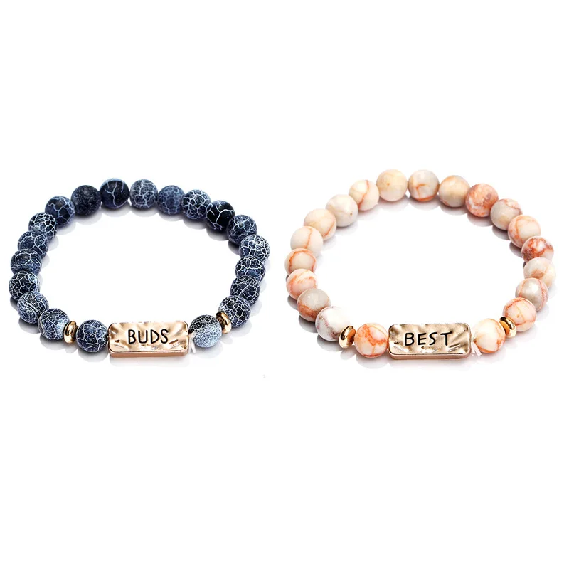 

Natural stone Bracelet men Natural yoga stone energy Lava stone chakra Bracelets jewelry Best Buds Bangle 2pc/sets