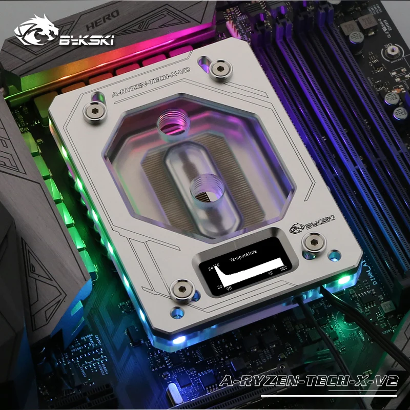 Bykski медный блок процессора для AMD RYZEN AM3/AM4/TR4/1950X/X399 5 В 3PIN светильник с OLED дисплеем
