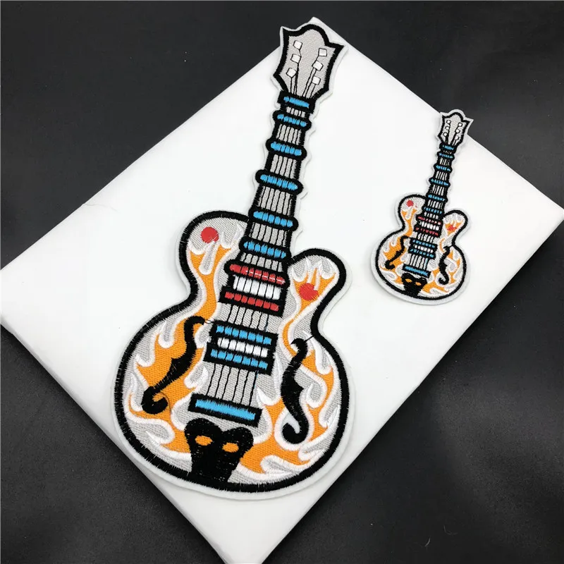 1Pc Guitar Applique Clothing Embroidery Patch Fabric Sticker Iron On