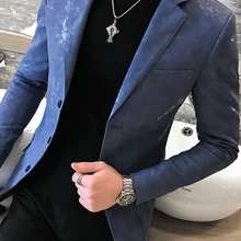 Кожаный костюм мужской корейской версии Тонкий кожаный красивый тренд Повседневная темная кожаная куртка Мужской