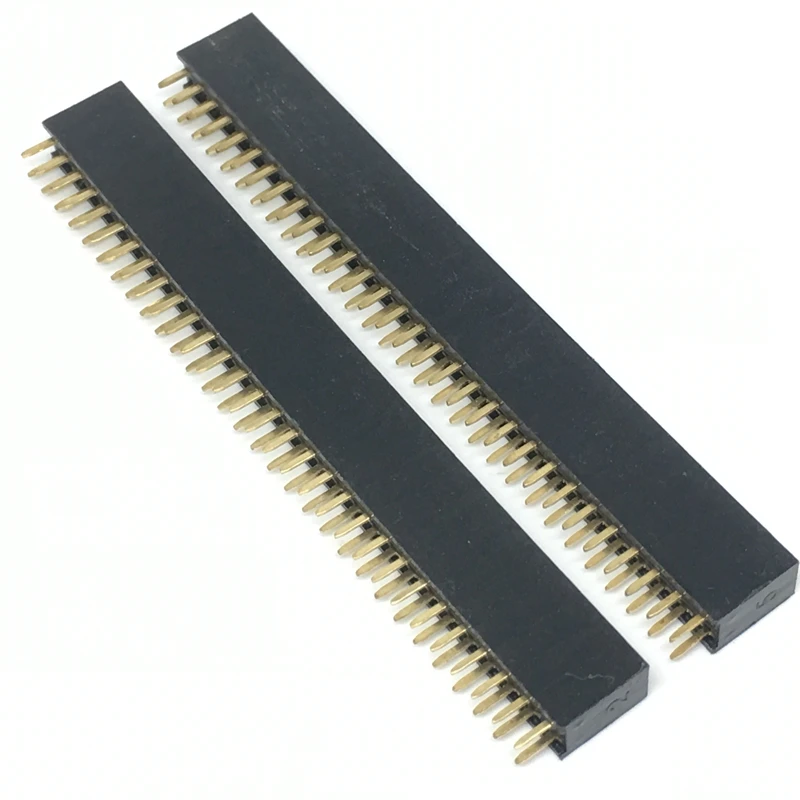 2.54mm Pitch Double Row Straight Pins 8.5mm Female PTH Pin Header For Arduino 2x30P 5