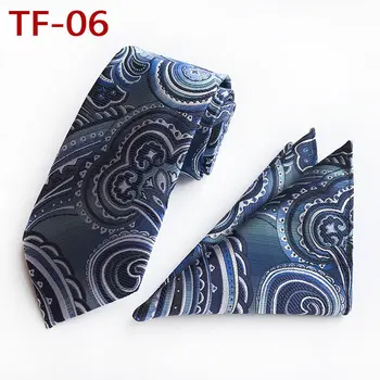 

8cm Luxury Silk Necktie Set Unique Paisley Gravata Tie with Handkerchief
