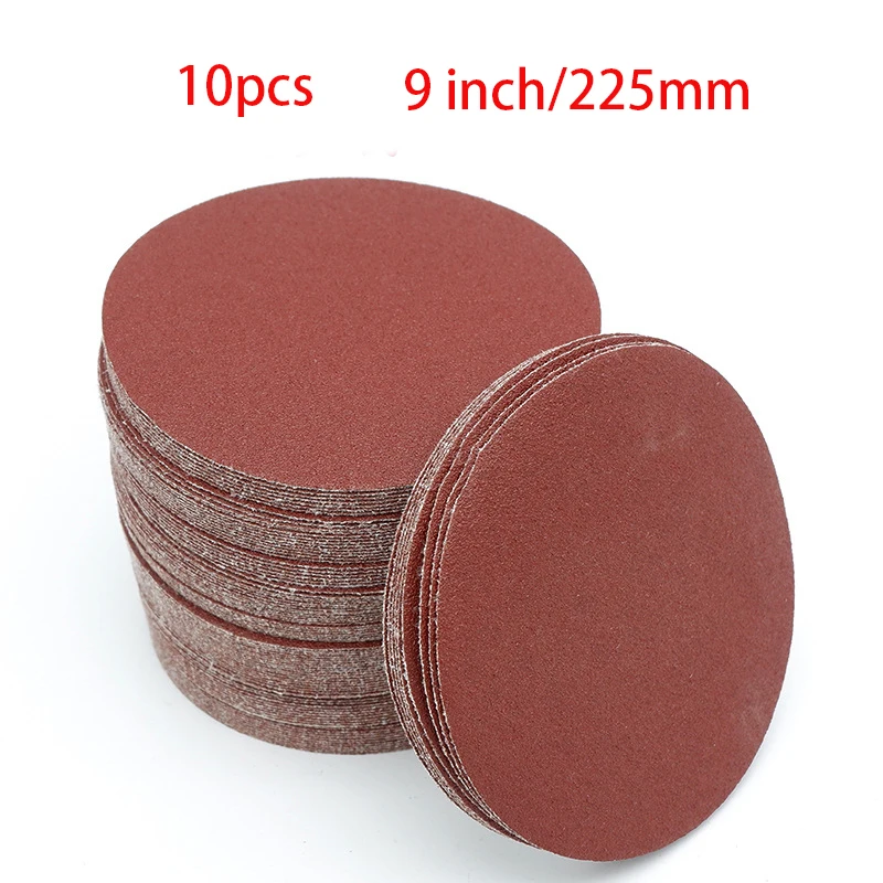 

High quality 5pcs 9inch 225mm Round sandpaper Disk Sand Sheets Grit 40-7000 Hook and Loop Sanding Disc for Sander Grits NEW