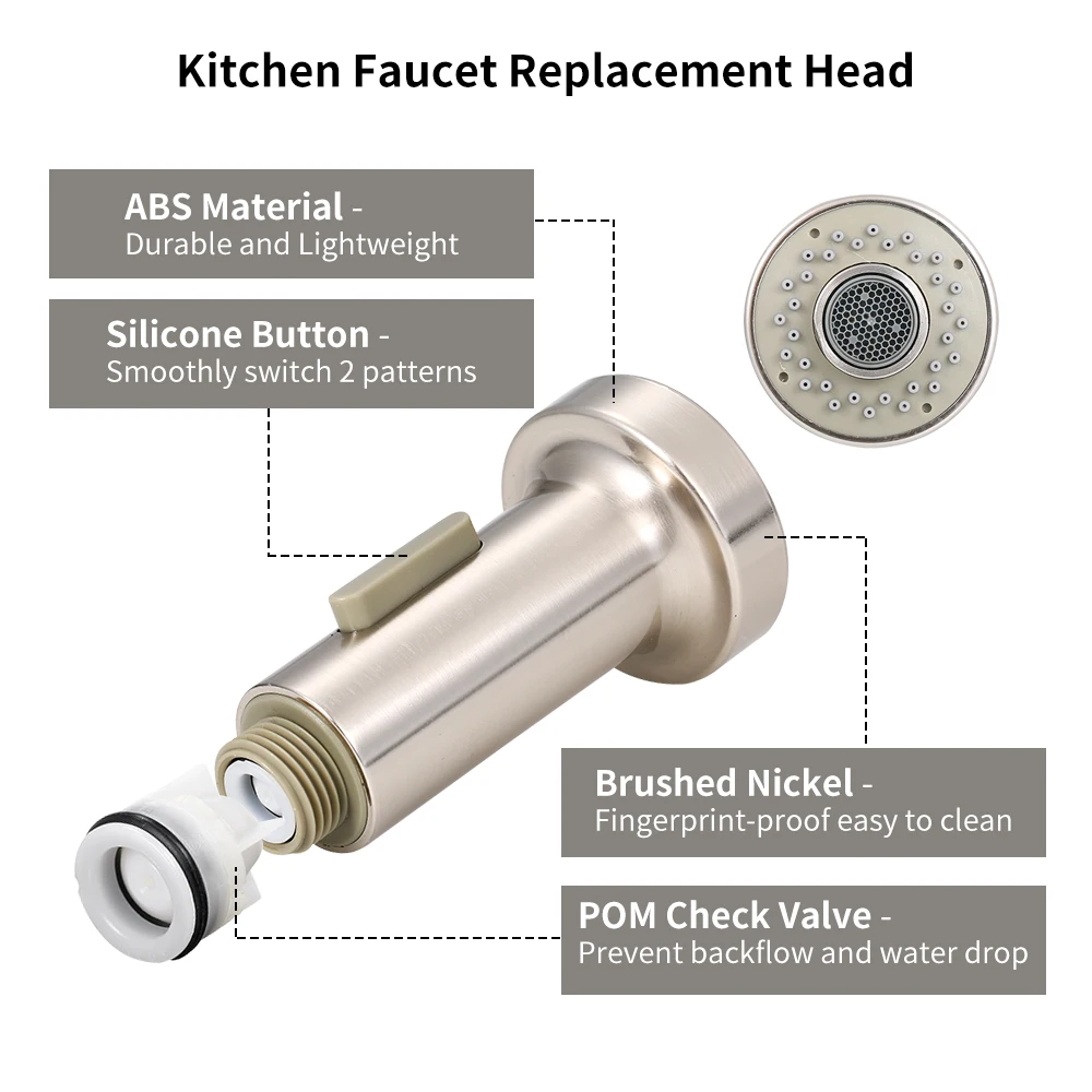 Dual Function Kitchen Sprayer Head Chrome Replace Spout for Kitchen Faucet Stream Sprayer Spout for Kitchen Faucet Dual Function Kitchen Sprayer Head Chrome Replace Spout for Kitchen Faucet Stream Sprayer Spout for Kitchen Faucet