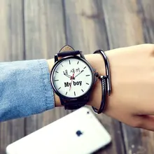 Корейские Часы для пар средней школы, часы для влюбленных с надписью my boy my girl, часы в стиле Харадзюку в стиле ретро, наручные часы с индивидуальным логотипом