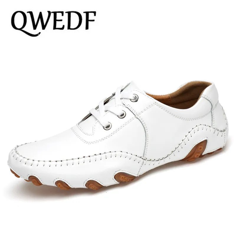 

QWEDF Men big size 46 Leather Casual Shoes Men oxford Shoes Sping Autumn business Men Flats Male Footwear Driving Shoes GF-99