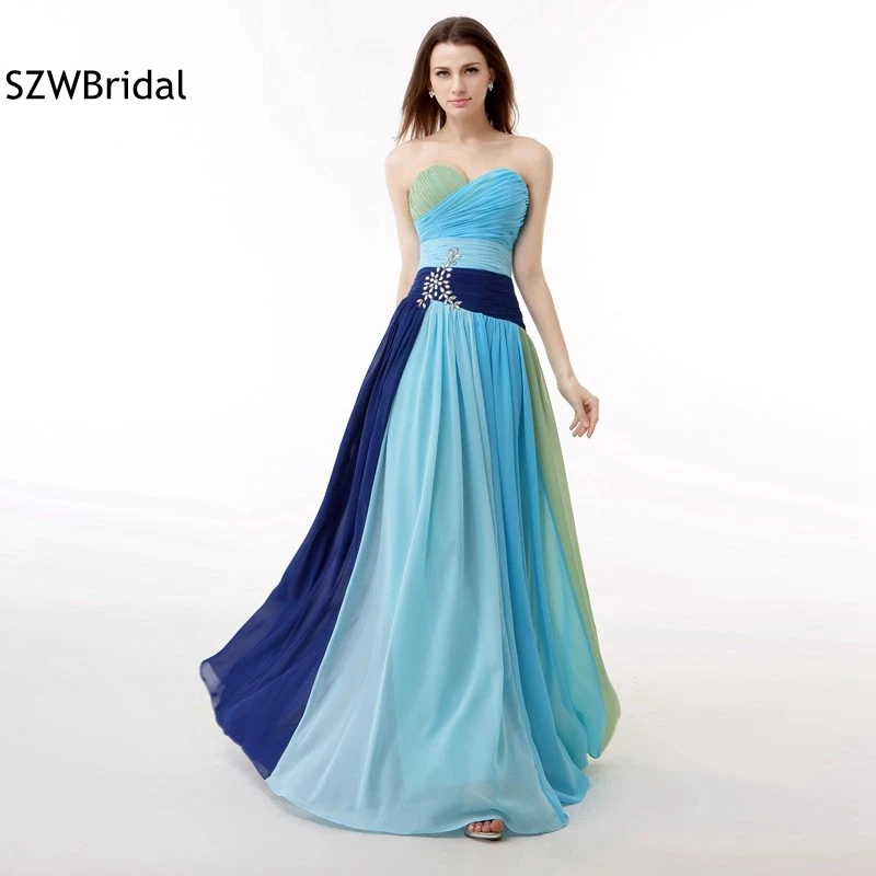 Fashion Chiffon Contrast Color Long Bridesmaid Dresses 2021 Robe demoiselle d'honneur Plus size bridesmaid dress | Свадьбы и