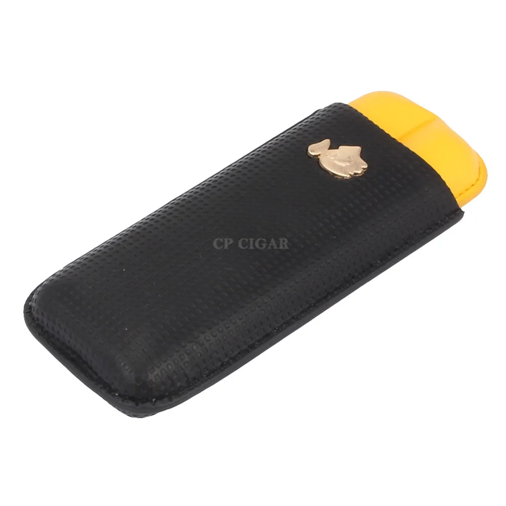 Cigar Case 2ct Tubes Cigar Leather Case Humidor Portable Travel Cigar