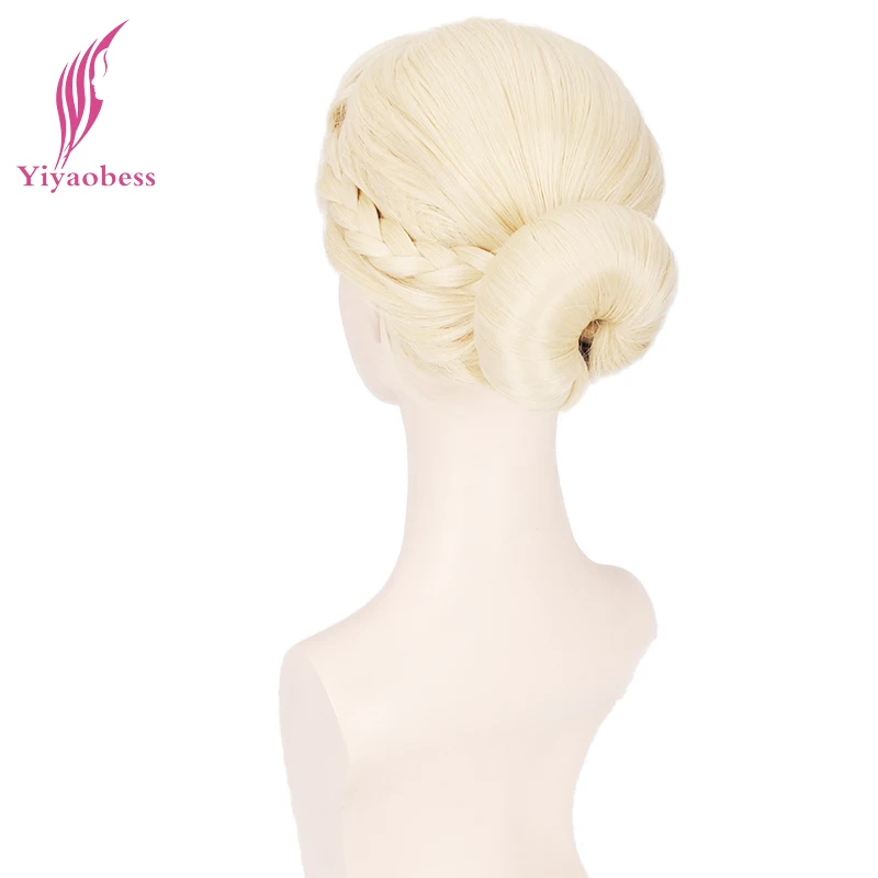 Yiyaobess corto Rubio marrón Elsa Anna Cosplay peluca Bangs con alrededor de la cabeza látigo pelucas de pelo sintético resistente al calor para mujer Yiyaobess corto Rubio marrón Elsa Anna Cosplay peluca Bangs con alrededor de la cabeza látigo pelucas de pelo sintético resistente al calor para mujer