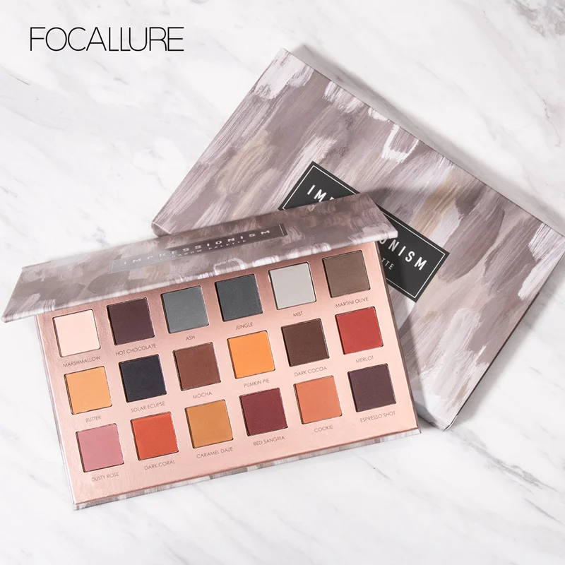 Beste FOCALLURE Pure Matte Oogschaduw Palet Aarde Kleur Schaduwen 18 Kleuren Shades Palet Natural Eye Make Up