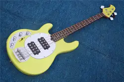Электрический Гитары лучший Custom Shop, Гитары, бас-гитара, желтый цвет, левша 4 бас-гитара Бесплатная доставка в Китае