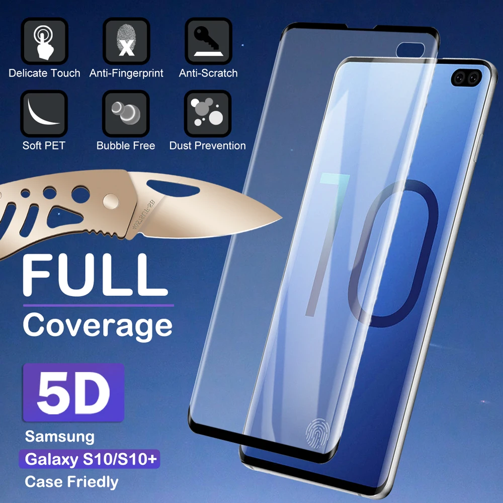HD мягкая пленка для Samsung Galaxy S10 Plus мембрана PET nano предотвращает деформацию Гибкая