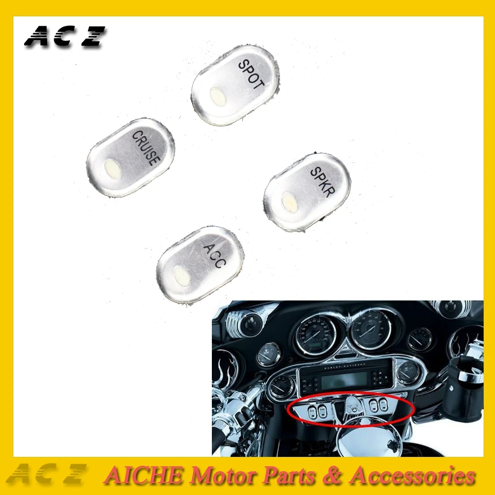 

ACZ Motorcycle 4pcs Rocker Switch Covers Buttons Cap Kit For Harley Touring Electra Tri Glide Ultra Classic FLHTK Glide Road