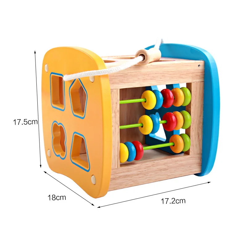 ZH 1 шт. деревянный Multi-function форма Intelligence Box строительные блоки соответствующие резьбовые бусины Детские познавательное образование игрушки