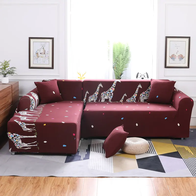 Диван гостиной Универсальный стрейч эластичный L образный диван крышка шезлонг Чехлы сплошной цвет - Цвет: 6