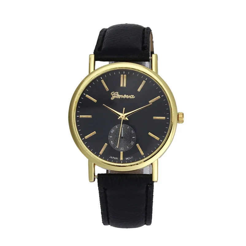 New Unisex Leather Women Men watch Band Analog Quartz Vogue WristWatch Watches Wholesale Quartz Wrist Watch relogio#2AP22 (2)