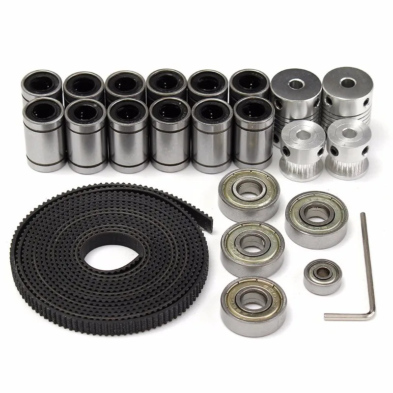 3d printer reprap prusa i3 movement kit set 20 Teeth GT2 belt pulley 608zz bearing lm8uu 624zz bearing 3D printer Accessories