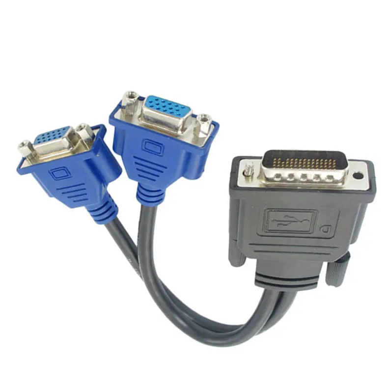 

1 VGA DMS-59 Pin Male to 2 VGA 15 Pin Female Splitter Adapter Cable SD998