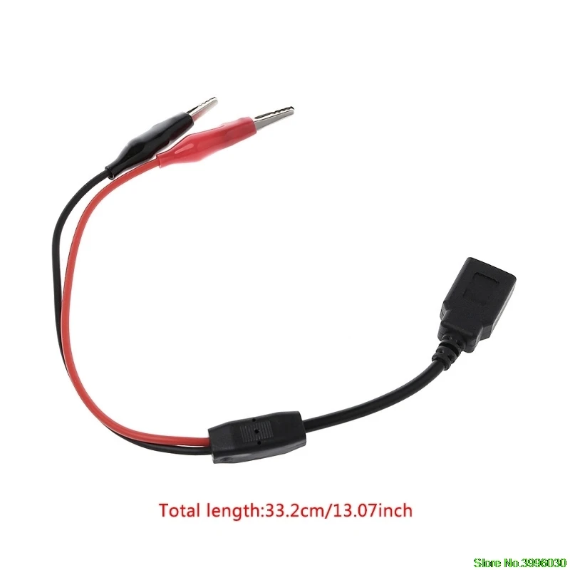 Медные зажимы аллигатора с проводом женский USB разъем Тестовые провода крокодил