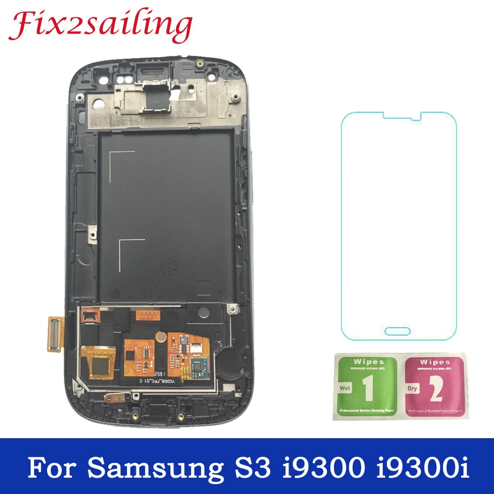 

For Samsung Galaxy S3 LCDS For Galaxy S3 SIII i9300 LCD Display Touch Screen Assembly Replacement parts i9301 i9308i with Frame