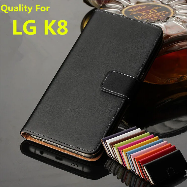 Para LG K8 Fundas caso de la cubierta de Cuero Superior de LA PU Tirón de