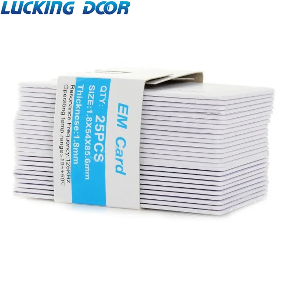 

LUCKING DOOR 25pcs/lot 1.8mm RFID 125KHz Entry Access EM Cards ID Card RFID Card for Access Control Time Attendance