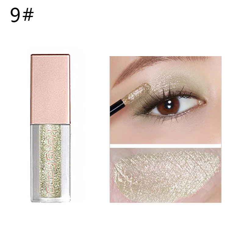 Heng Fang Pro Shimmer Тени для век макияж водонепроницаемый длительный жидкий металлик тени для век оттенок блеск макияж для женщин - Цвет: 9
