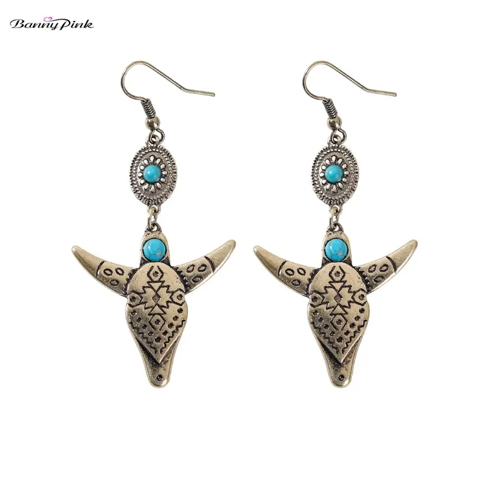 Женские винтажные серьги подвески Fanny розовые с индийским узором этнические