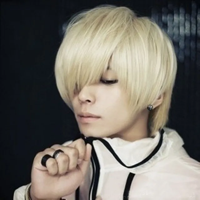 Short male cosplay wigs for men synthetic short cosplay hair wig for