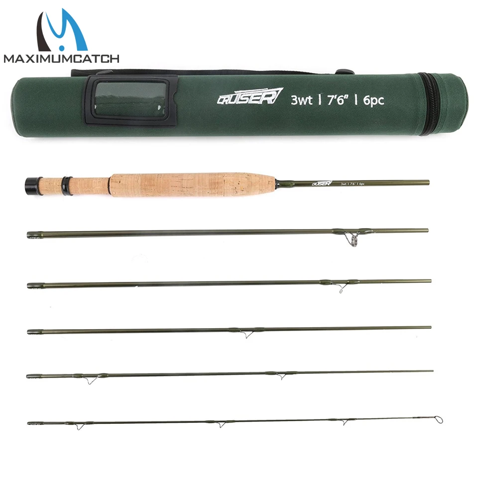 Maximumcatch 2/3/4wt Cruiser Fly Fishing Rod 7'/7'6''/8' 6 Sec IM10 Carbon Blank AA Grade Reel