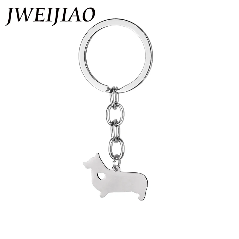 

JWEIJIAO German Short Legged Corgi Charms Keychain For Women Men Girls Metal Dog Pendant Bag Charm Car Key Ring Holder SKU09