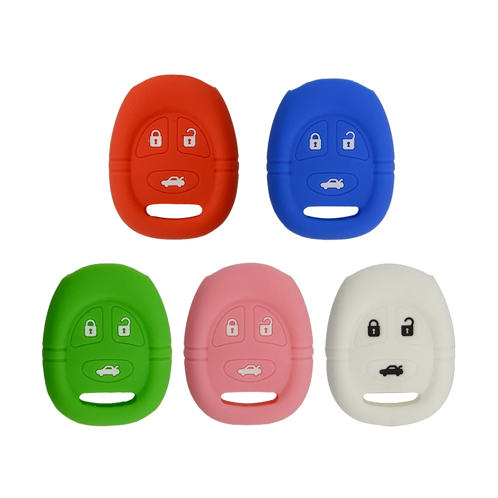 3 buttons silicone car key case for SAAB 1