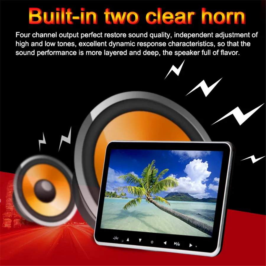 600 "1024x10,1 внешний подголовник Автомобильный мультимедийный MP5 плеер Full HD мониторы av-в fm-передатчик Hi-Fi стерео TF USB плеер