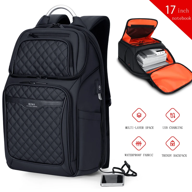 FRN hombres Mochila multifunción USB 17 pulgadas portátil Mochila de negocios de moda de gran capacidad impermeable Mochila de viaje para los hombres FRN hombres Mochila multifunción USB 17 pulgadas portátil Mochila de negocios de moda de gran capacidad impermeable Mochila de viaje para los hombres