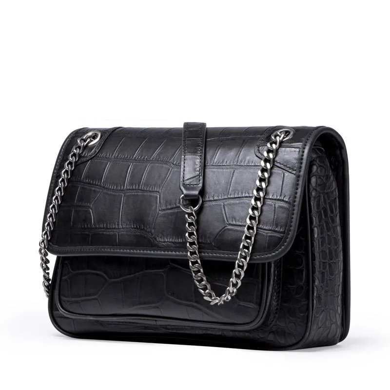 

Yaphlee luxury Women's fashion embossed dermis single shoulder bale with cowhide strap