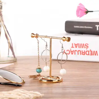 

Multifunctional Gold Jewelry Rings Earrings Storage Stand Display Organizer Rack Portable Packaging Earring Holder Display