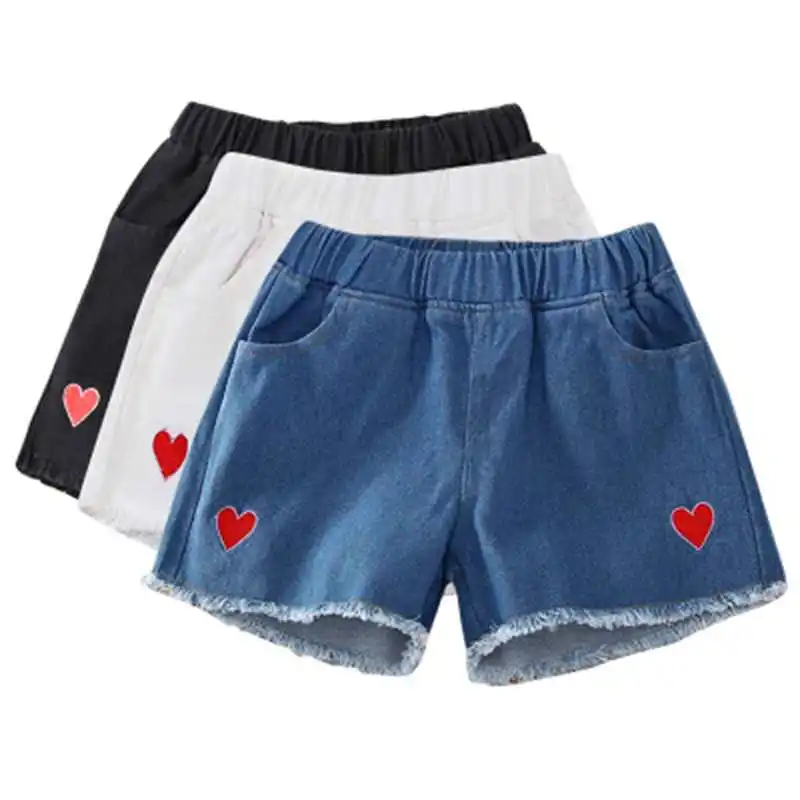 

Baby Teenager Shorts Summer Denim Shorts For Girls White Pink Teens Girl Short Jeans 3 4 5 6 7 8 9 10 12 15 Years Old Kids