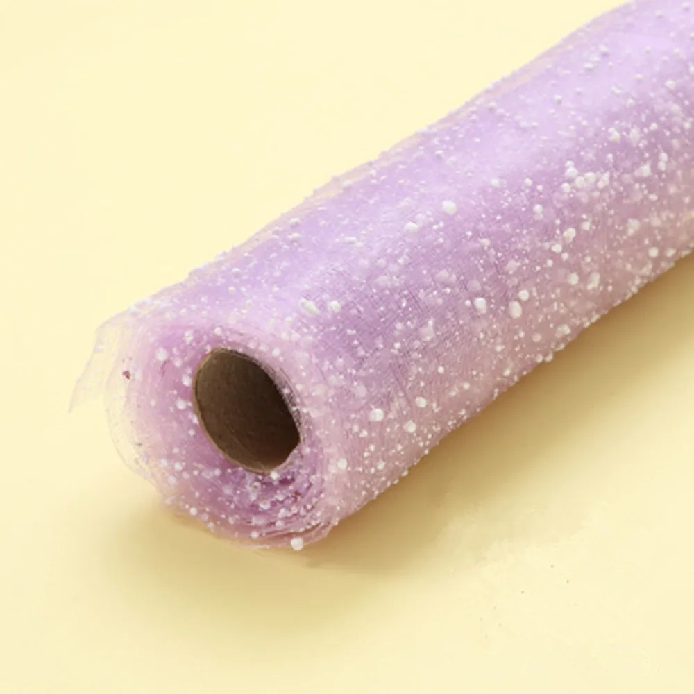 Snow Dot Gauze Flowers Wrapping Paper Handmade Rose Wrapping Bouquet Packing Supplies 50cm*3m