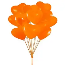 10Pcs 12 Inches 2.2g Orange Love Heart Latex Helium Balloons Wedding Decoration Valentines Happy Birthday Party Supplies Ballon