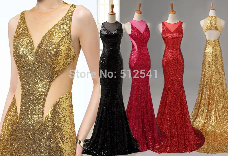 

Seductive V Neck Trumpet Mermaid Evening Dresses Sequin Backless Really Images Sweep Train Formal Gowns yk1A487