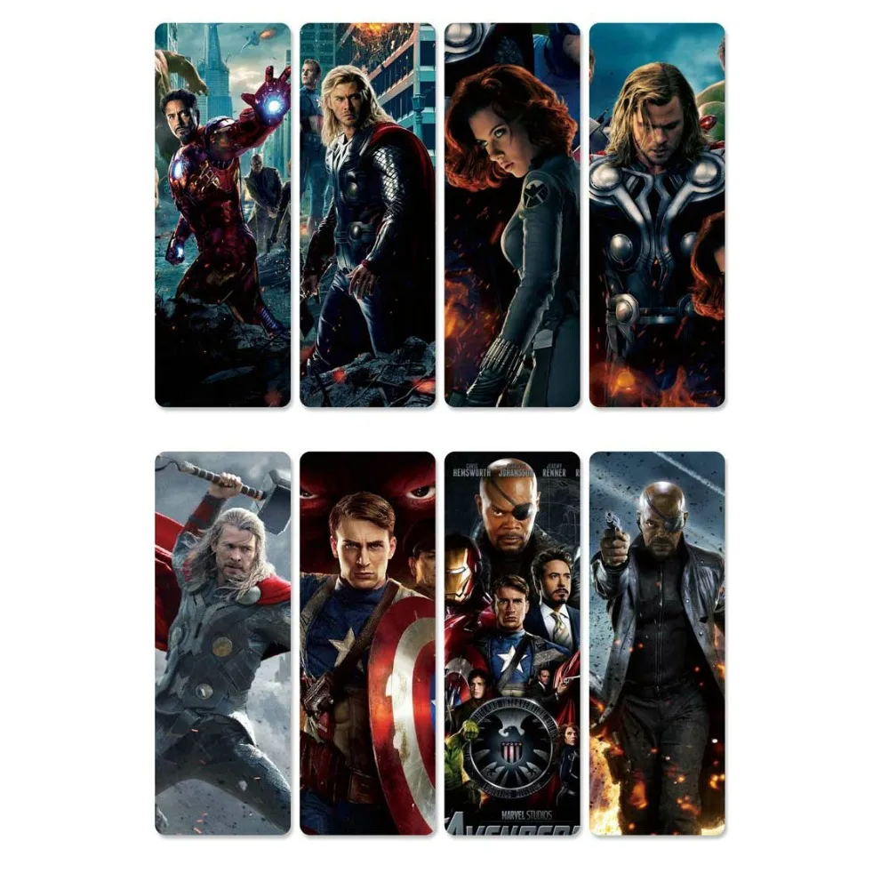 8pcs the avengers bookmarks waterproof transparent pvc plastic bookmark beautiful book marks gift buy at the price of 2 26 in aliexpress com imall com