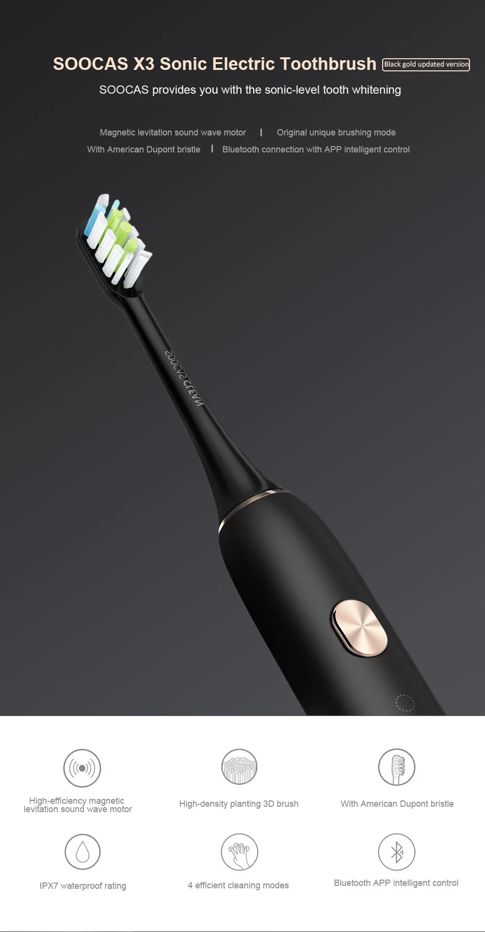 Xiao mi jia зубная щетка Soocare X3 X3s Soocas обновленная электрическая звуковая Смарт Bluetooth Водонепроницаемая беспроводная зарядка mi Home App