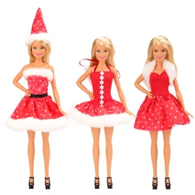 High Quantity Three Style Handmade Merry Christmas Outfit For Blythe Doll Dress Red Hat Clothes For Barbie 1/6 Doll Accessories make up white faceplate backplate body parts with golden short hair wig for blythe doll rbl blythe