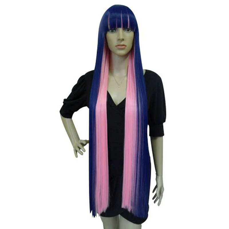 

Ebingoo Anime Panty & Stocking with Garterbelt Cosplay Wig Anarchy Long Straight Blue Pink Costume Party Cartoon Synthetic Wigs